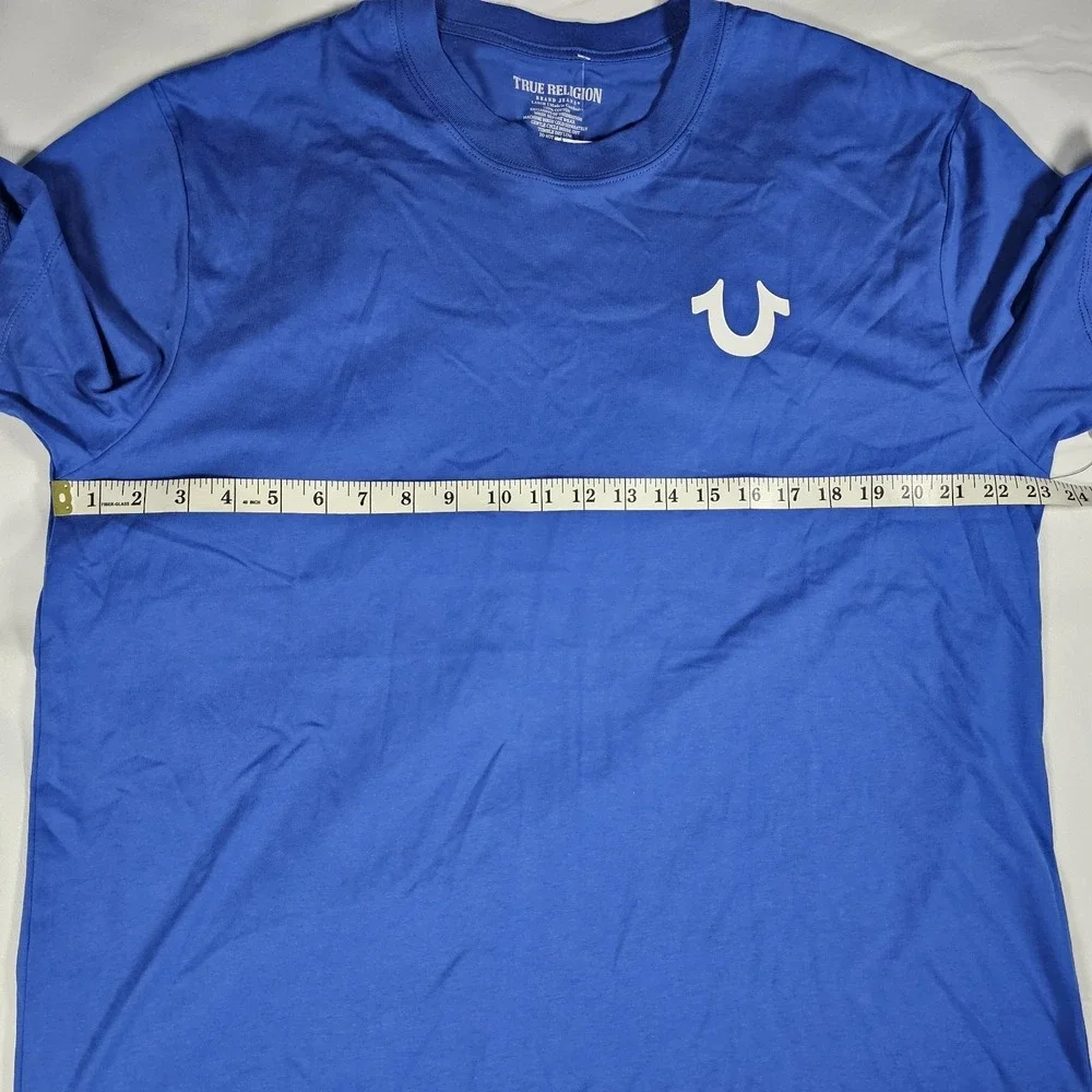 NWT‎ True Religion Buddha Guitar Tee Shirt Mens Large Blue Graphic T-Shirt